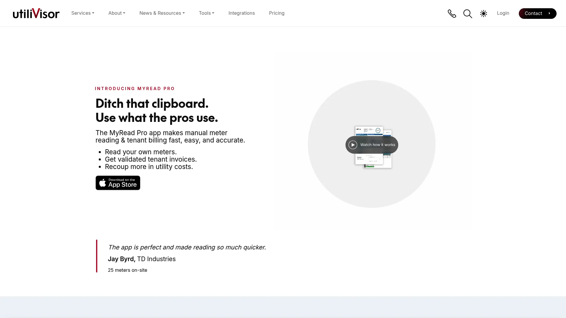 MyRead Pro app meter reading and tenant billing interface