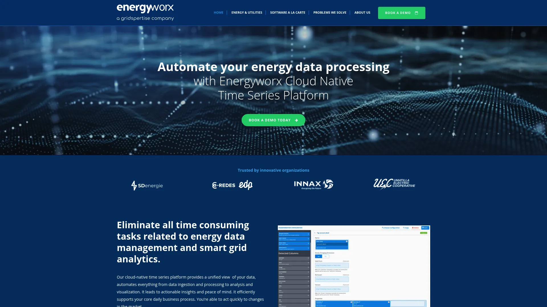 Energyworx Platform energy data management interface