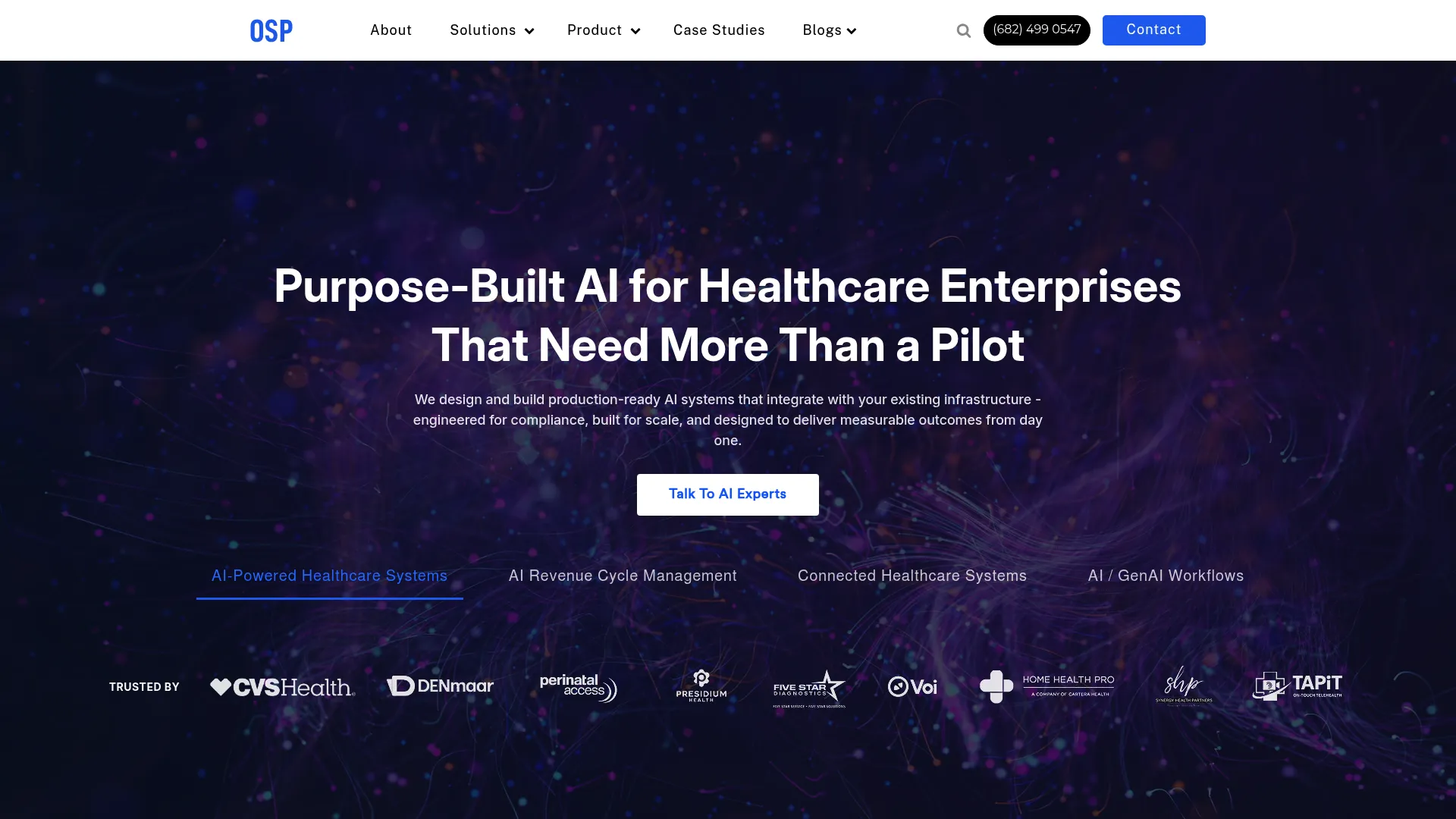 OSP Labs healthcare software homepage