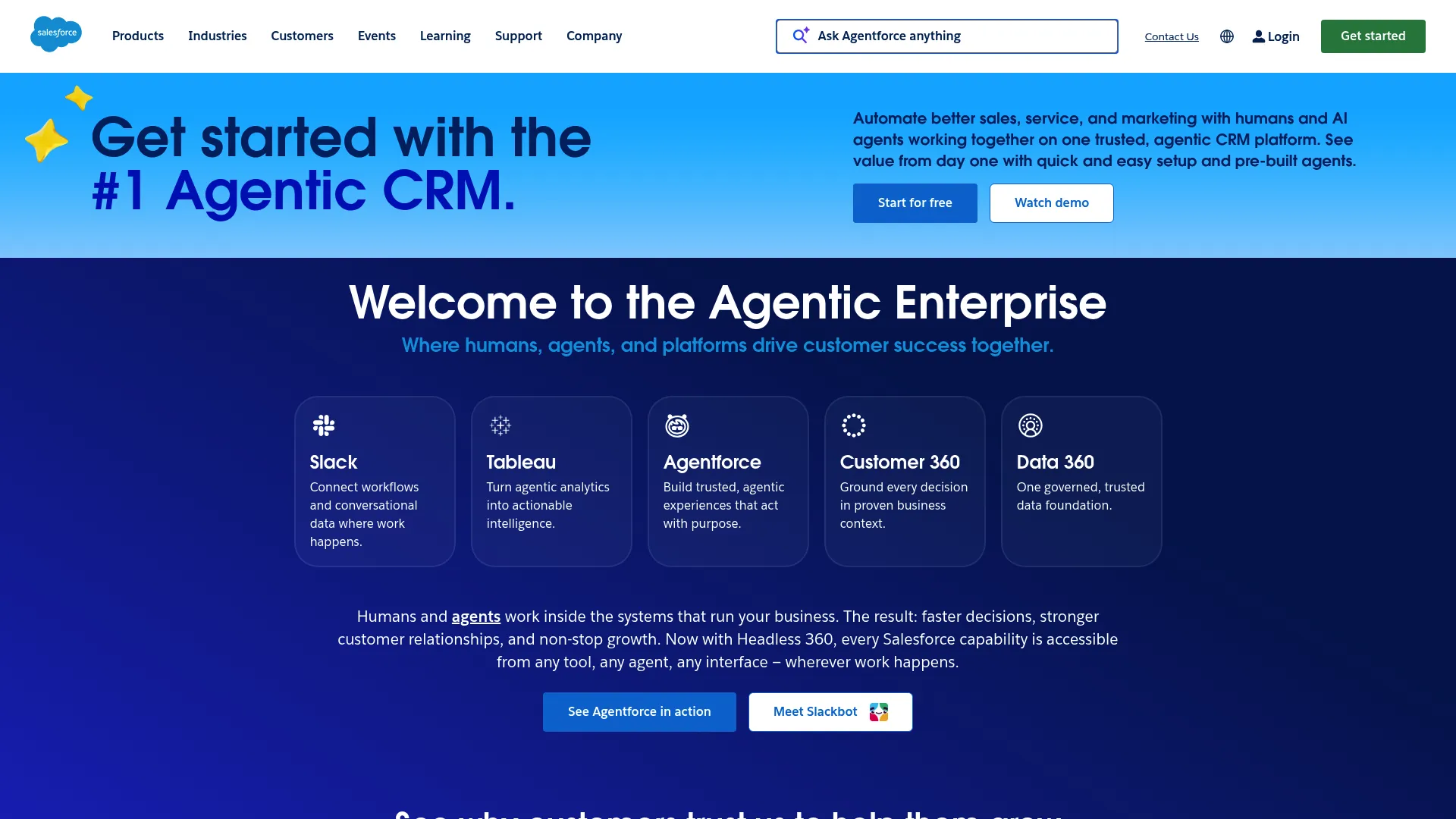 Salesforce platform homepage
