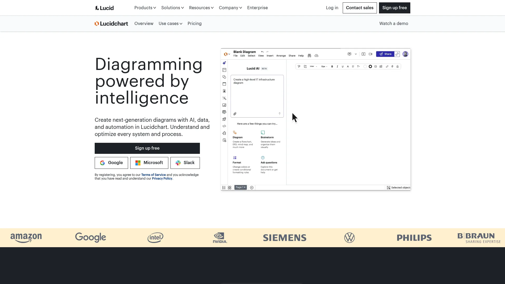 Lucidchart diagramming interface
