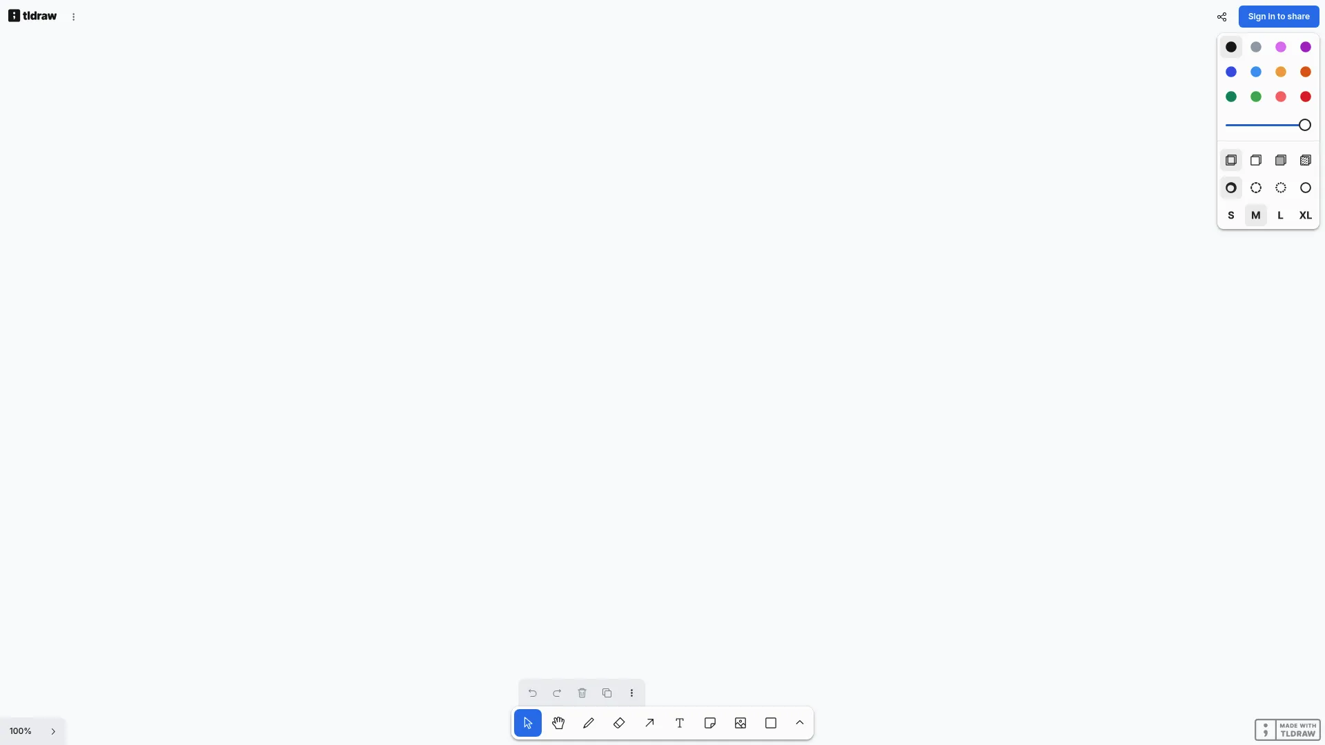 tldraw infinite canvas whiteboard