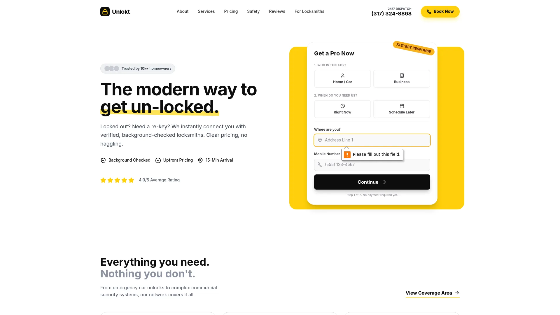 Unlokt locksmith software and marketplace homepage