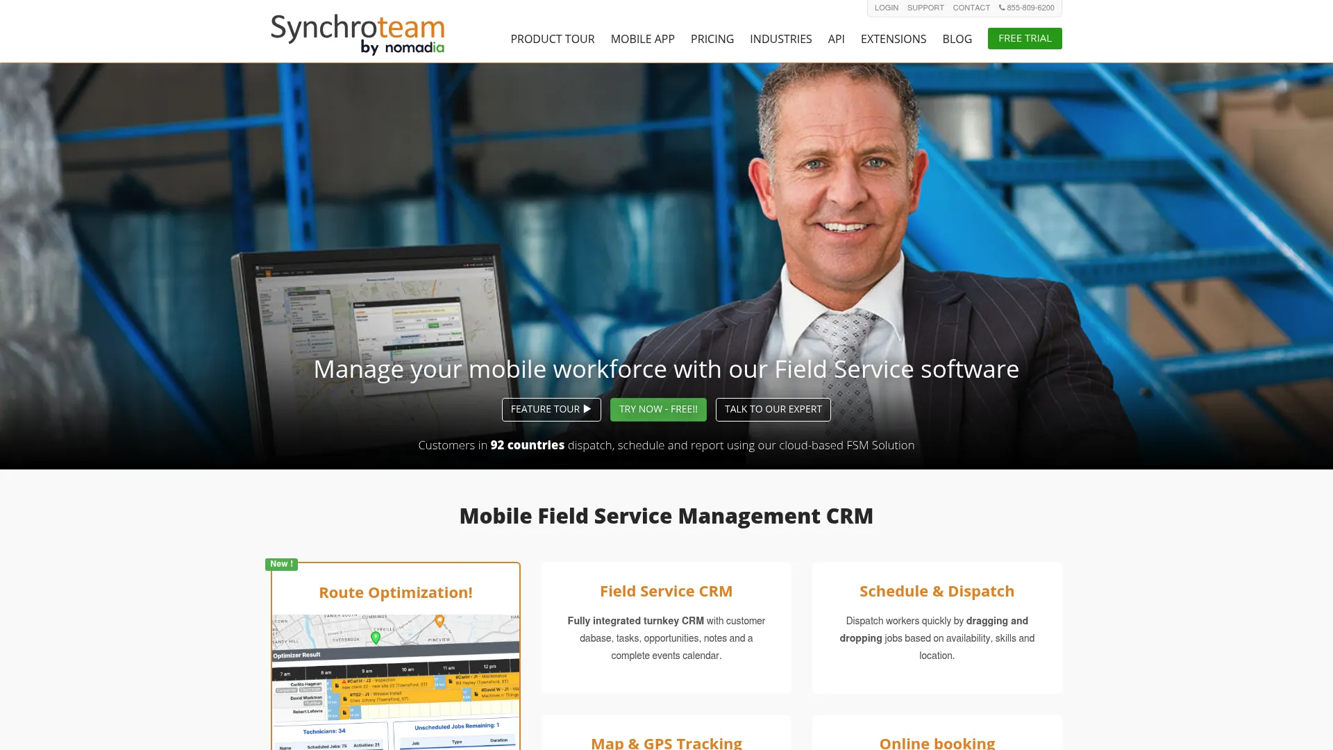 Synchroteam field service management software homepage
