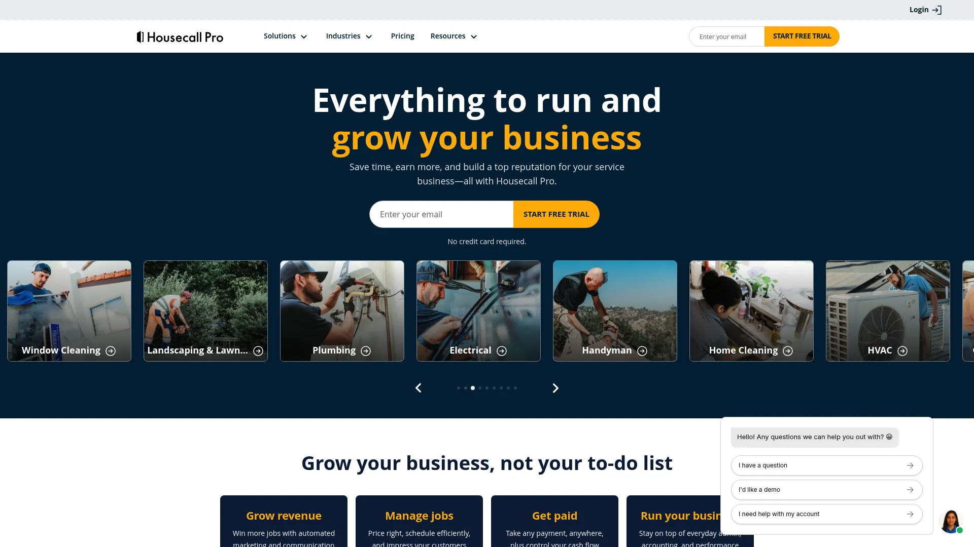 Housecall Pro field service software homepage