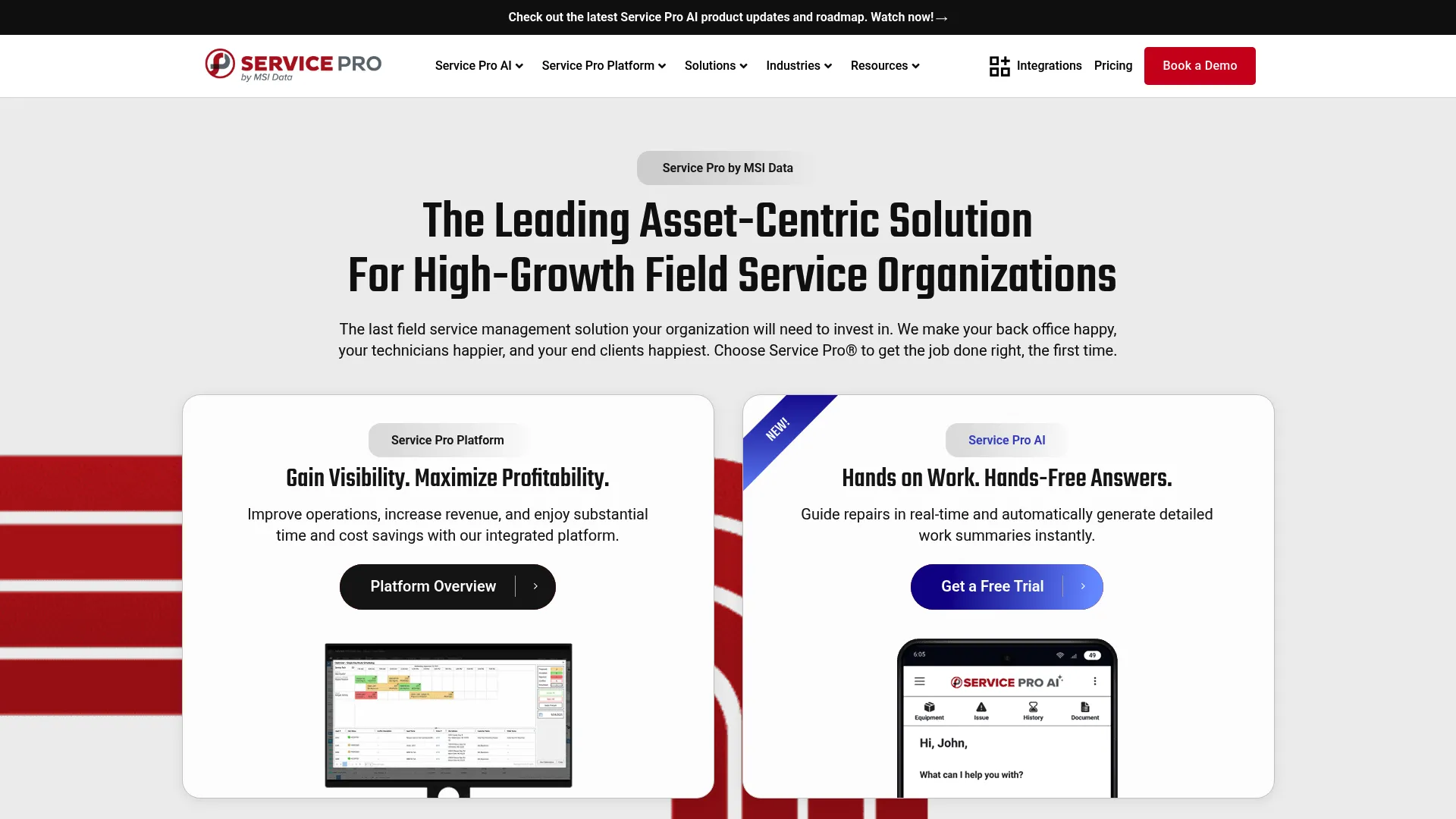 Service Pro by MSI Data field service management software