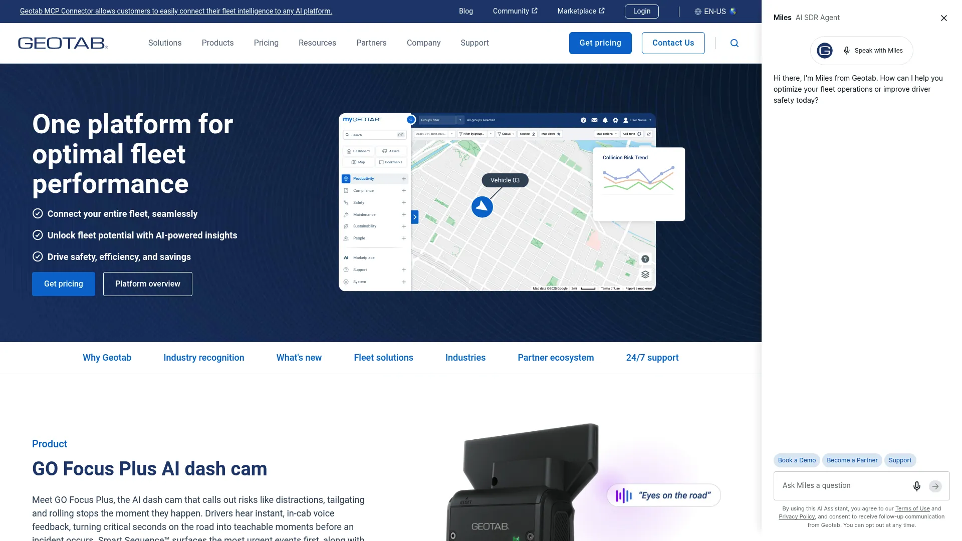 Geotab telematics and fleet management platform