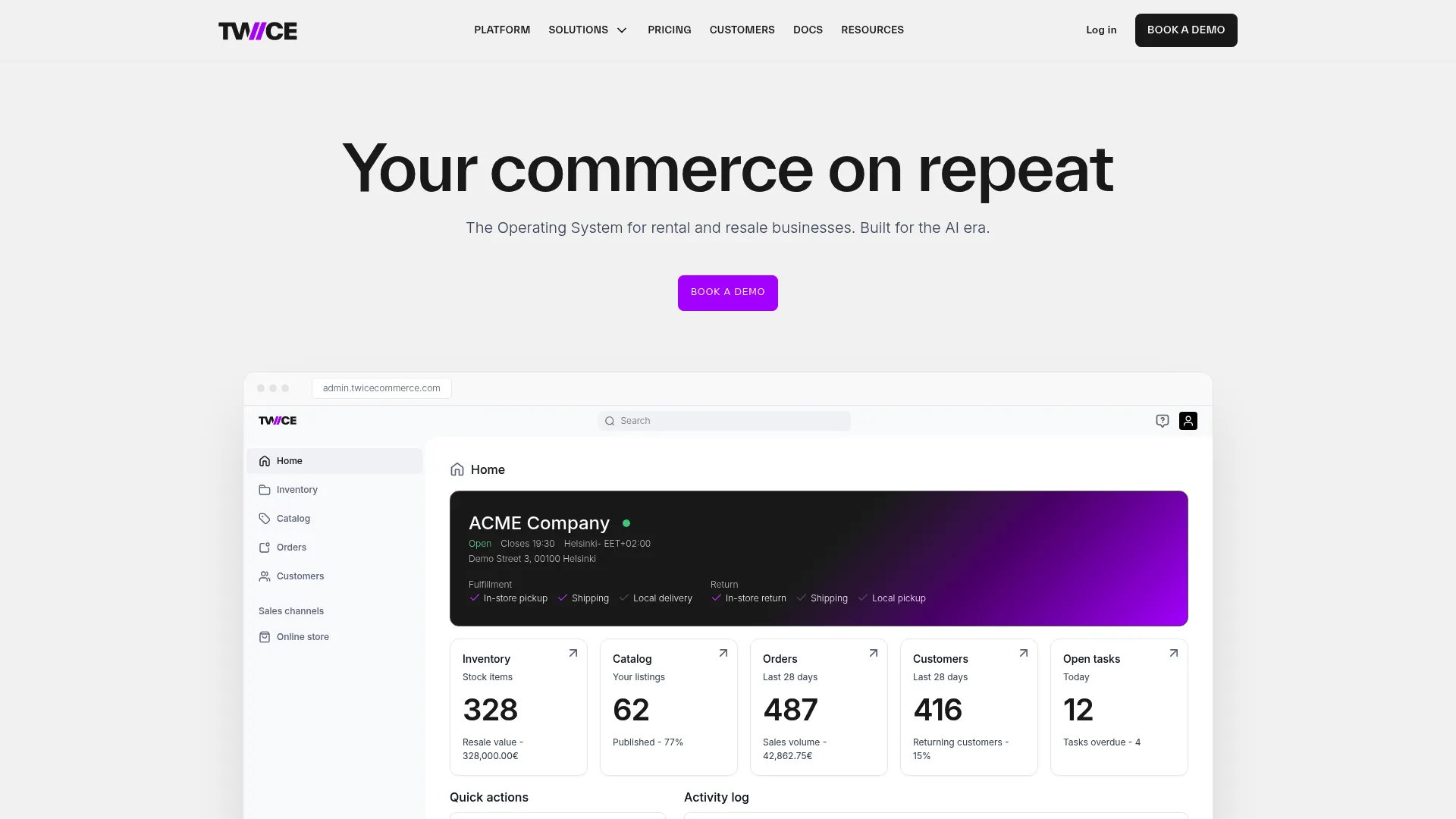 Rentle rental platform interface