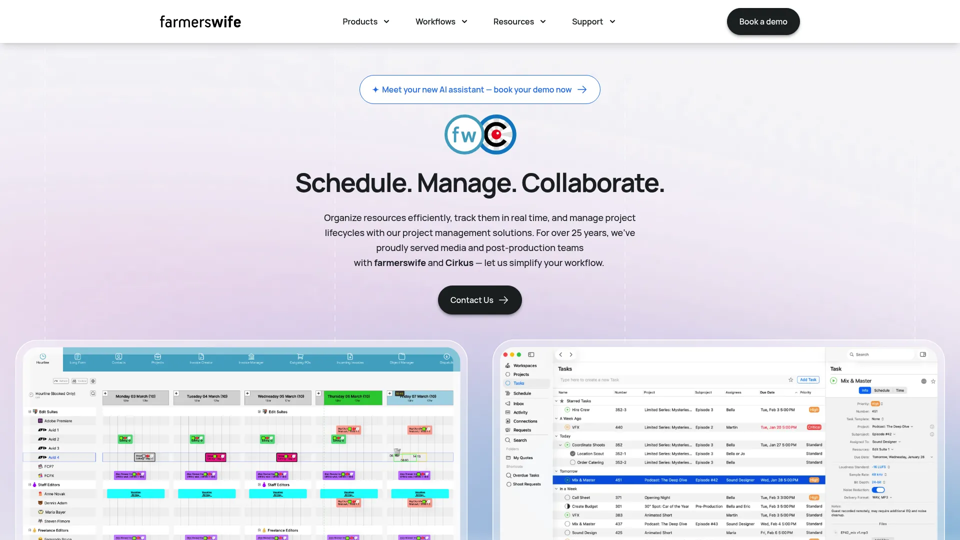 farmerswife scheduling and rental management homepage