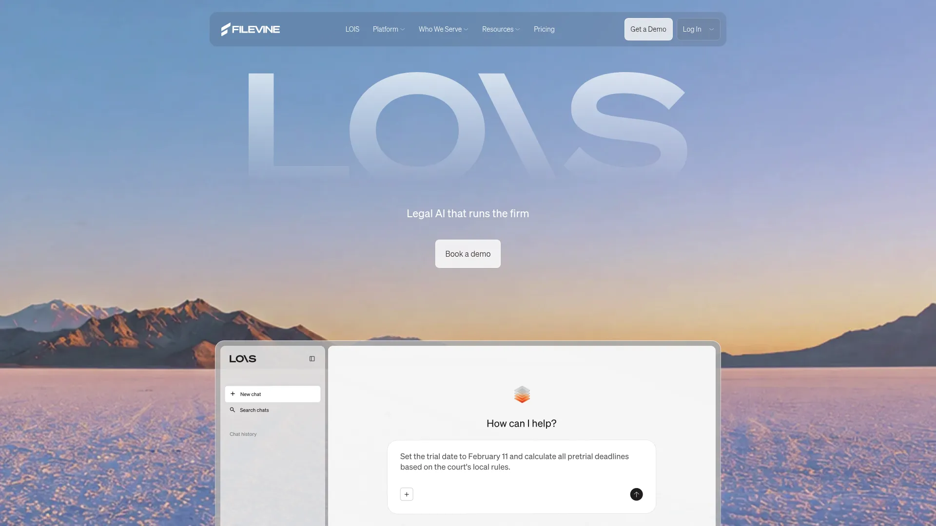 Filevine legal case and matter management platform homepage
