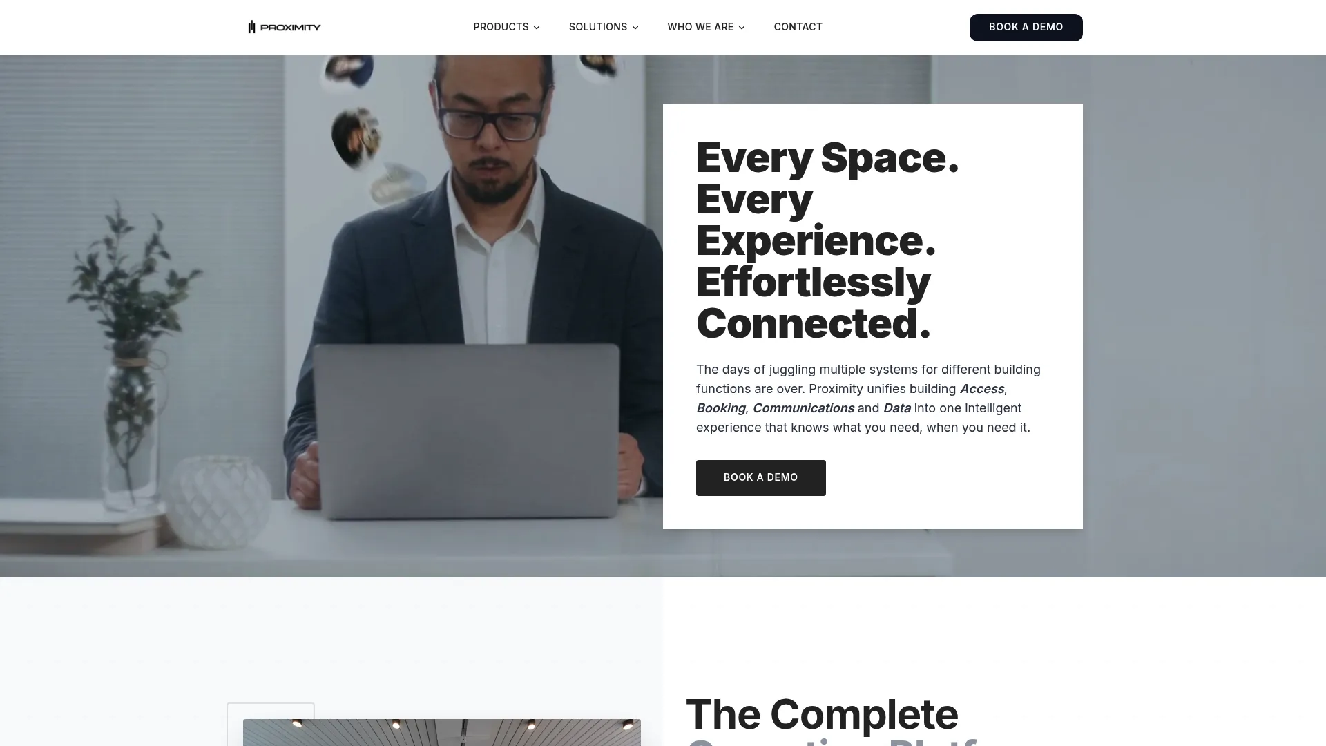 Proximity coworking and workspace operations platform screenshot
