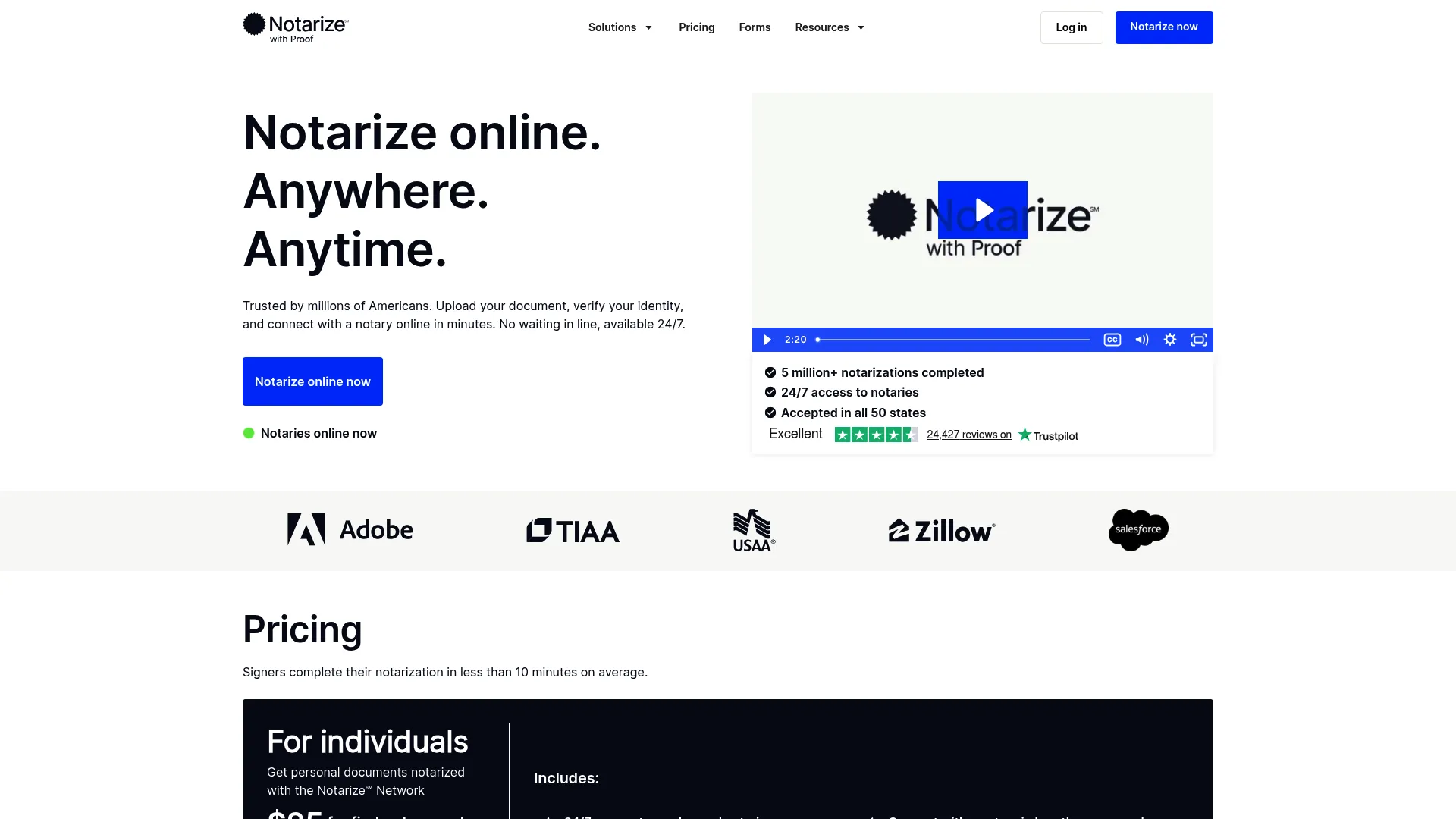 Notarize online notarization service