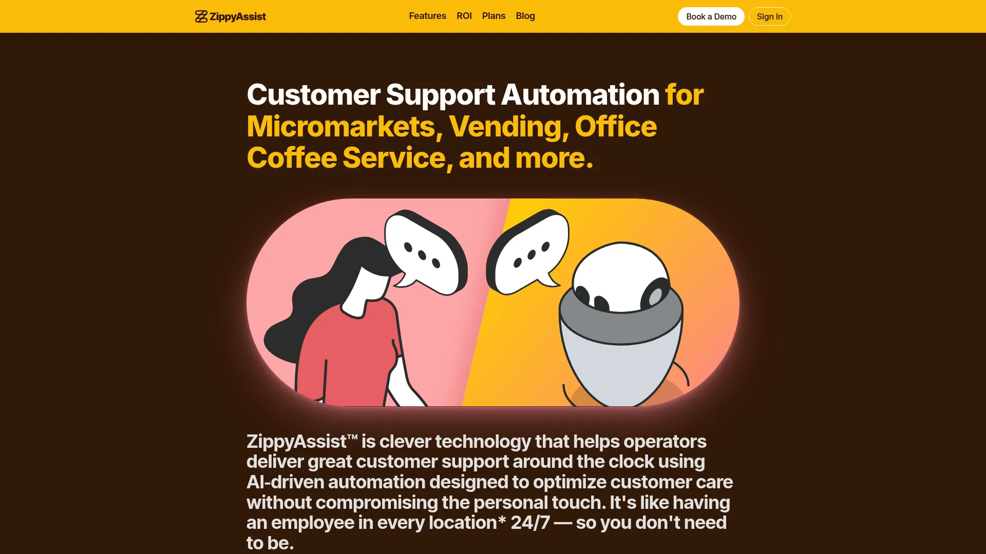 ZippyAssist customer support automation homepage