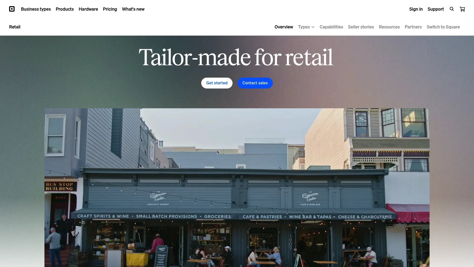 Square for Retail point of sale interface