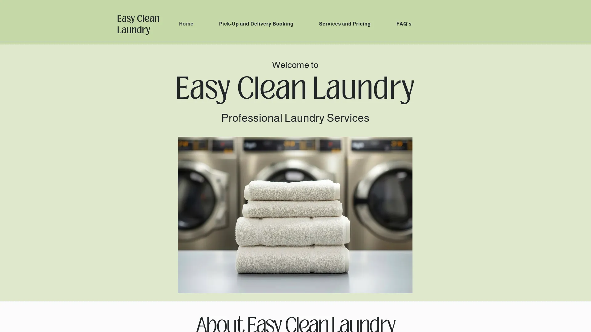 EasyClean Laundry homepage