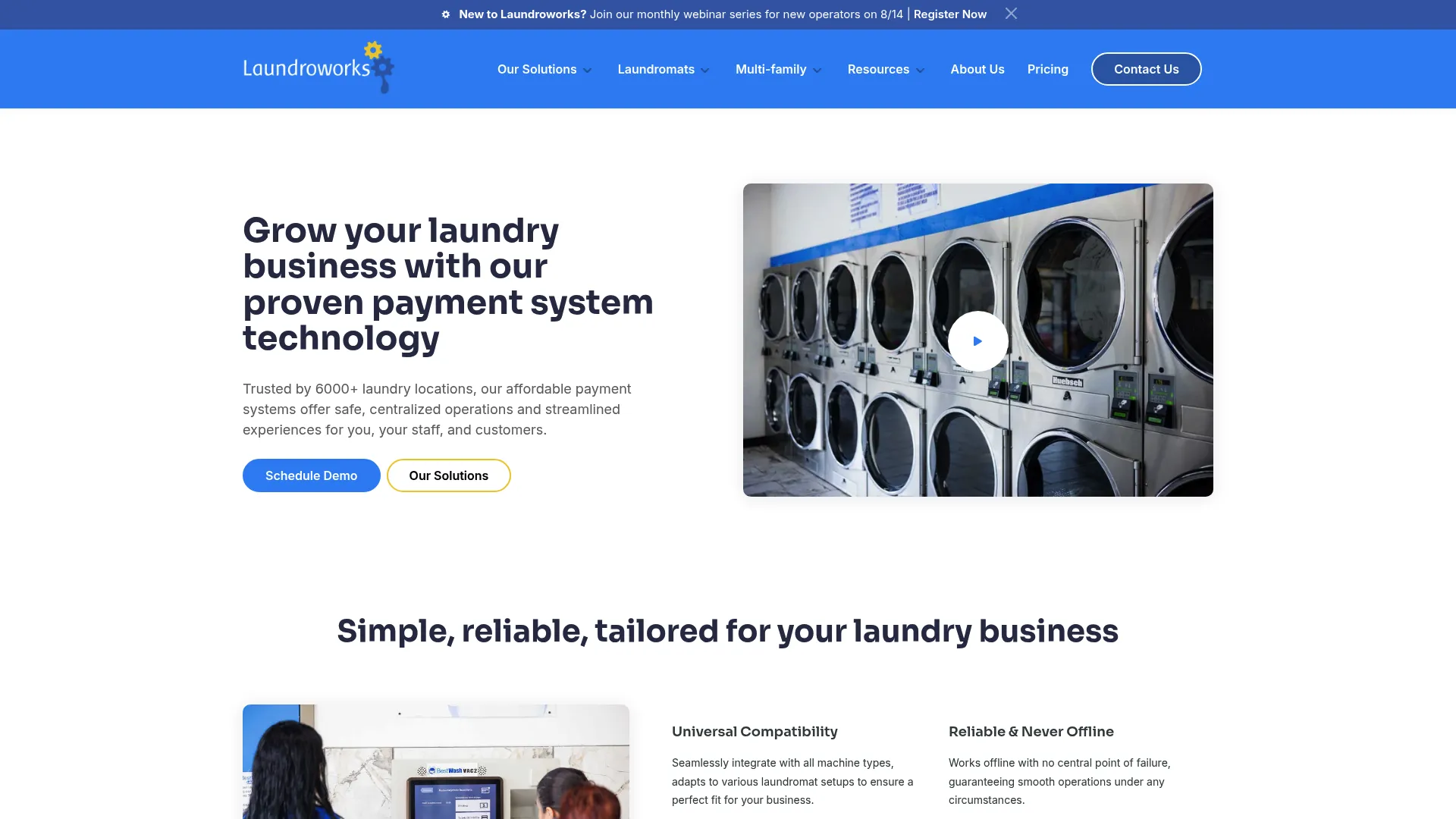Laundroworks laundromat software homepage