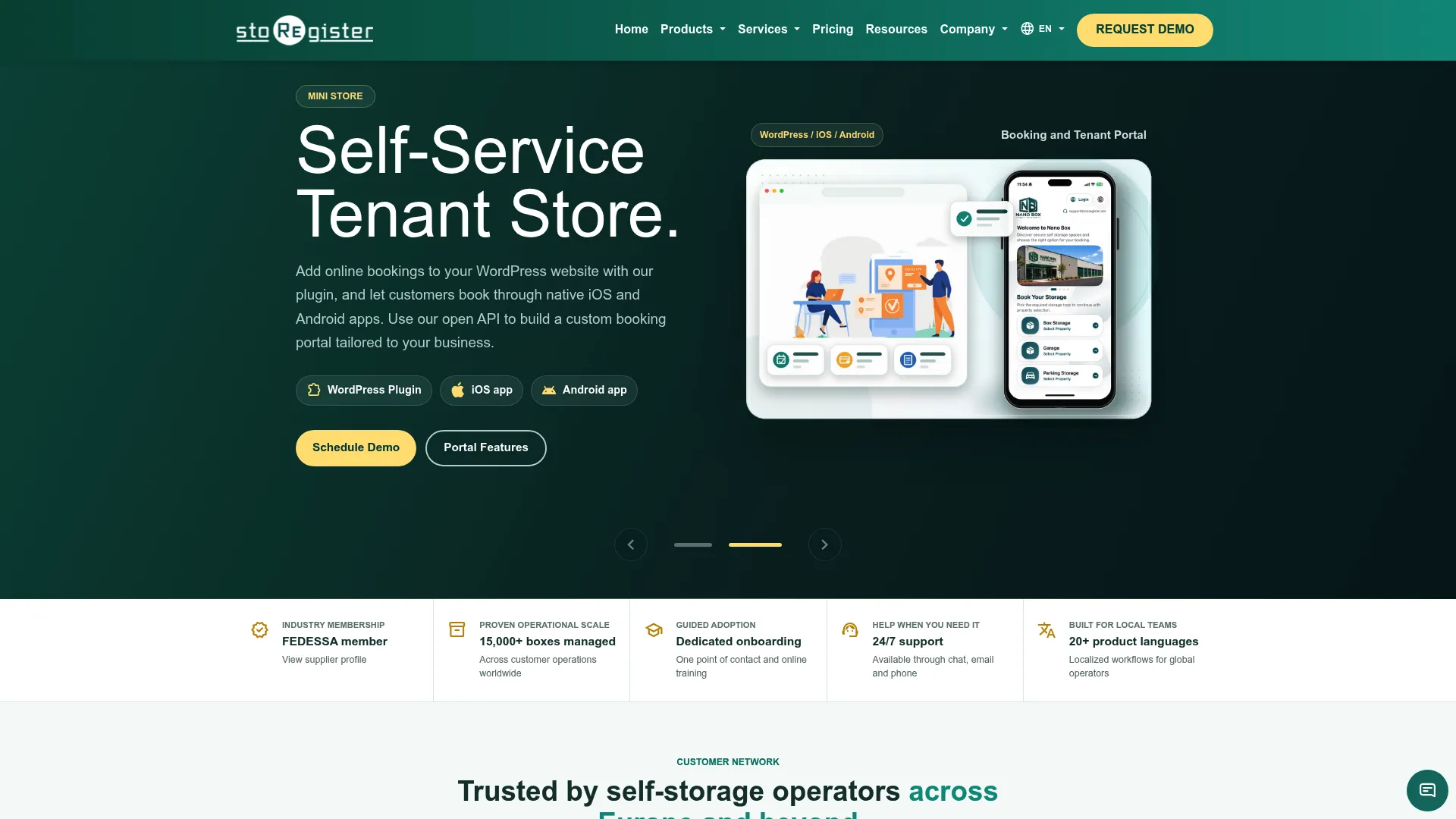 StoRegister storage container management software homepage