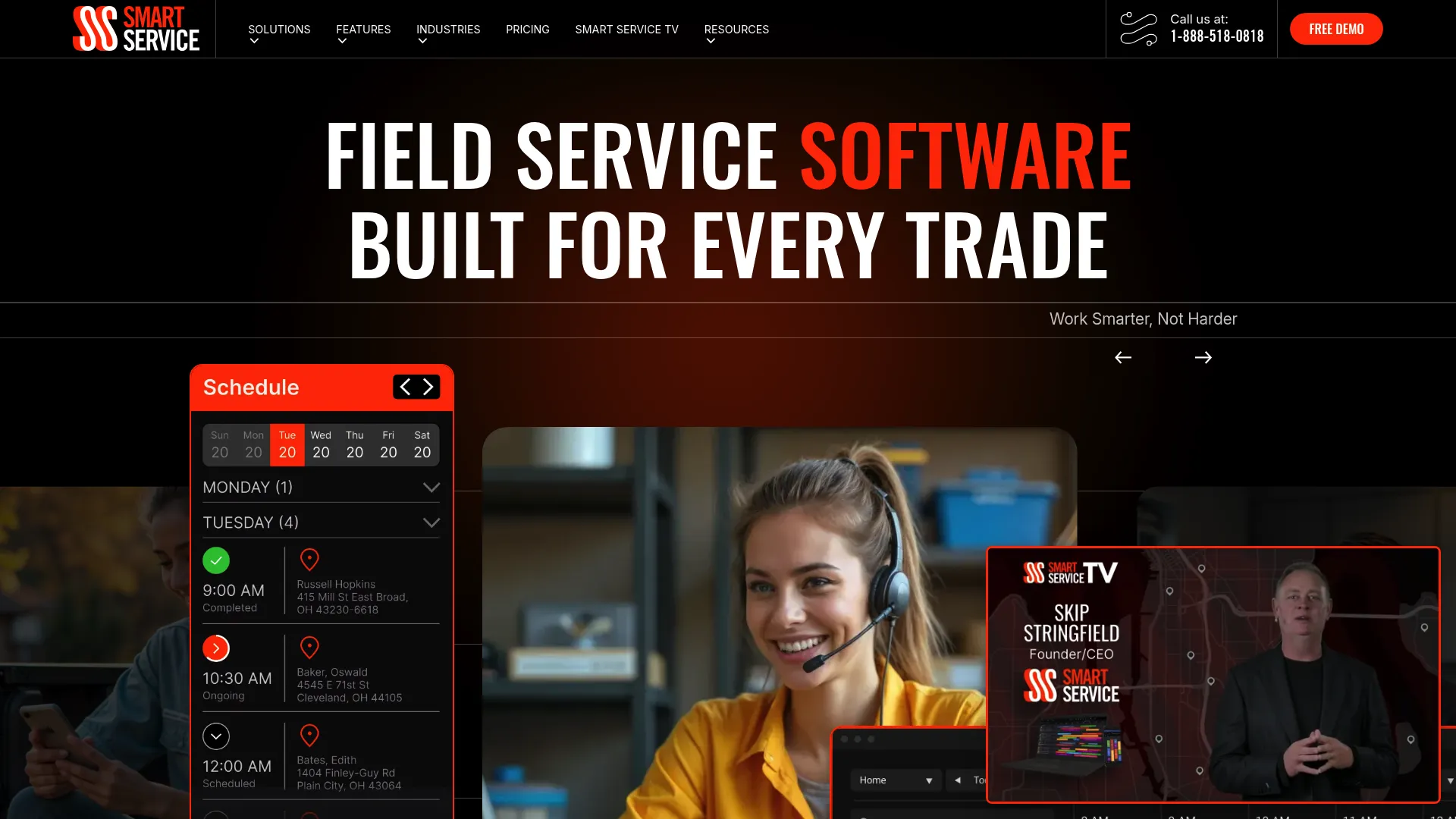 Smart Service field service and dispatch software homepage