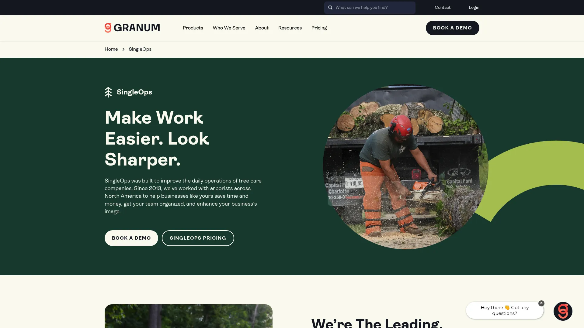 SingleOps tree service software homepage