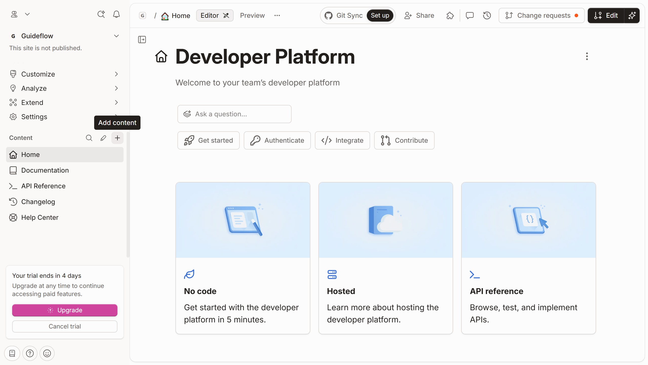 How to add product docs section in Gitbook