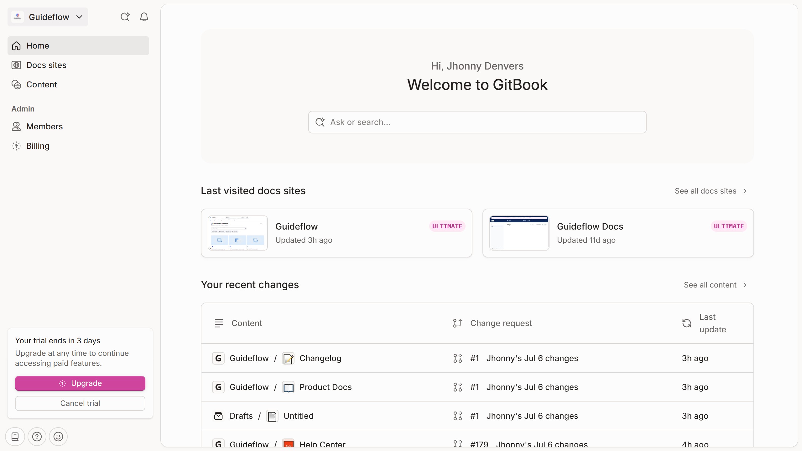 How to delete team in Gitbook