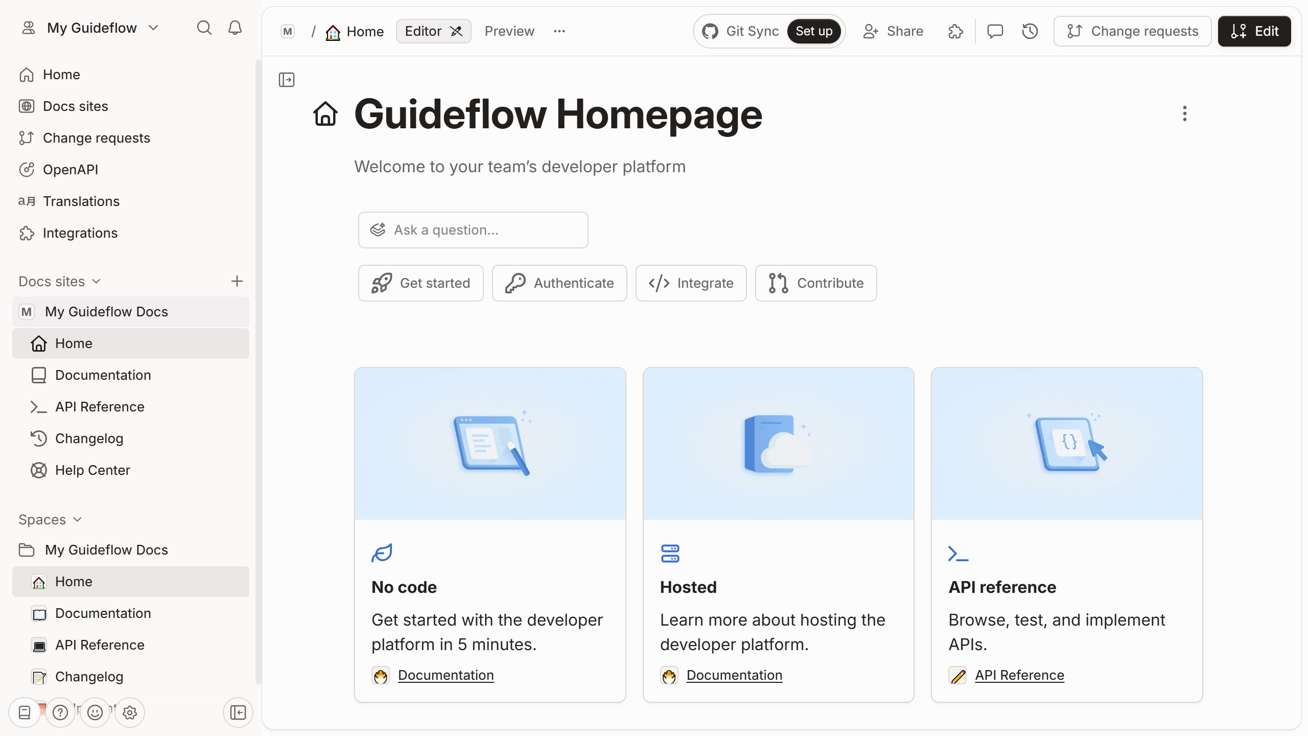 How to edit home page description in Gitbook