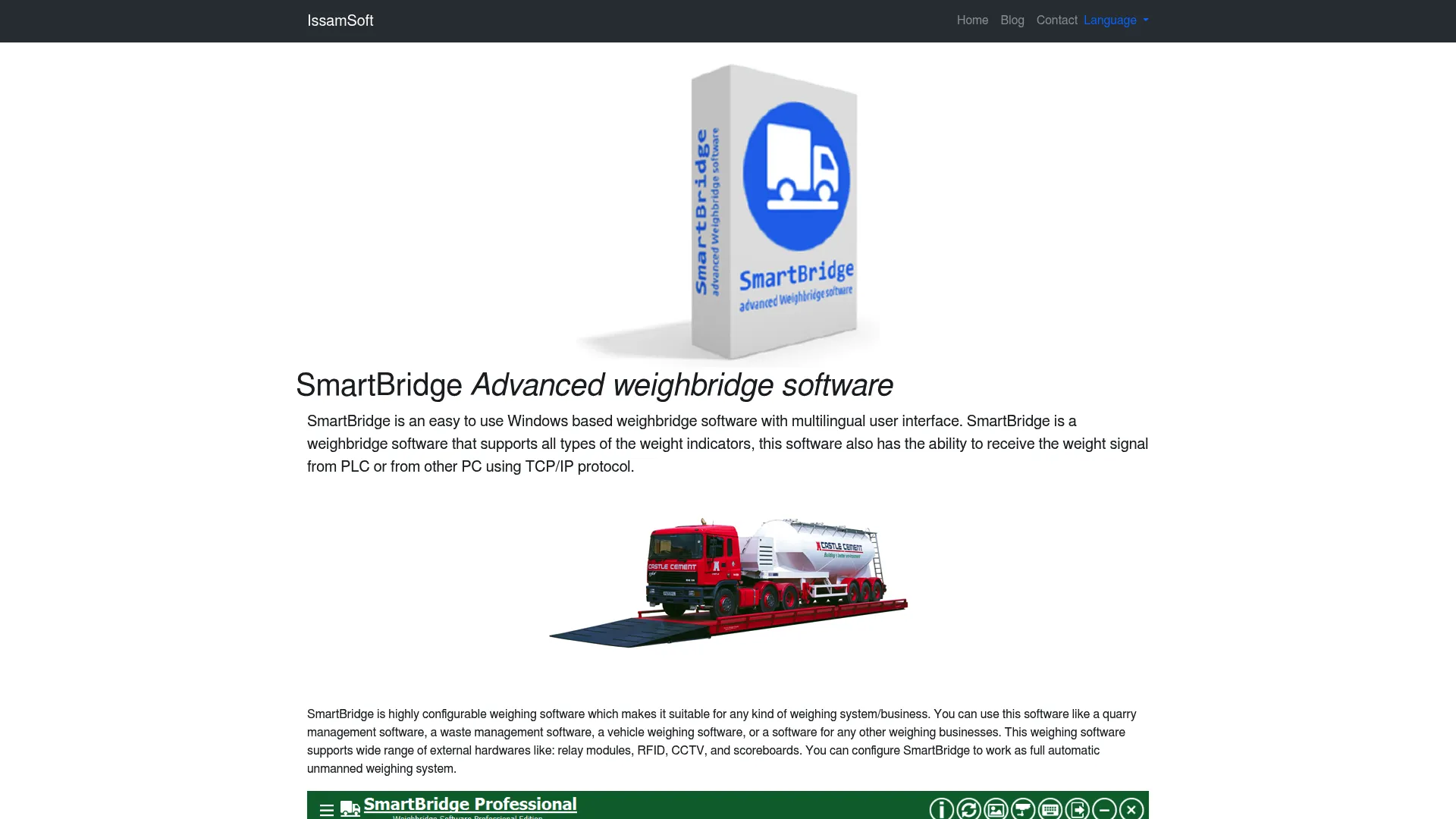 SmartBridge weighbridge software product page