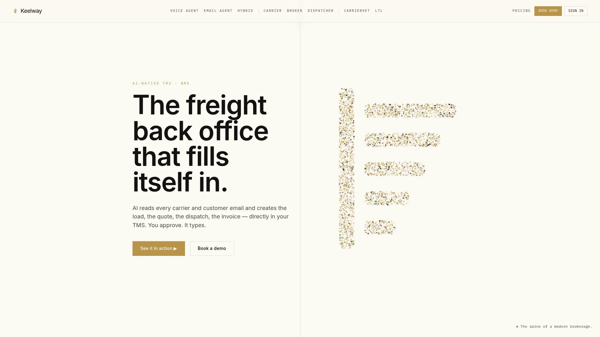 Keelway freight broker software interface