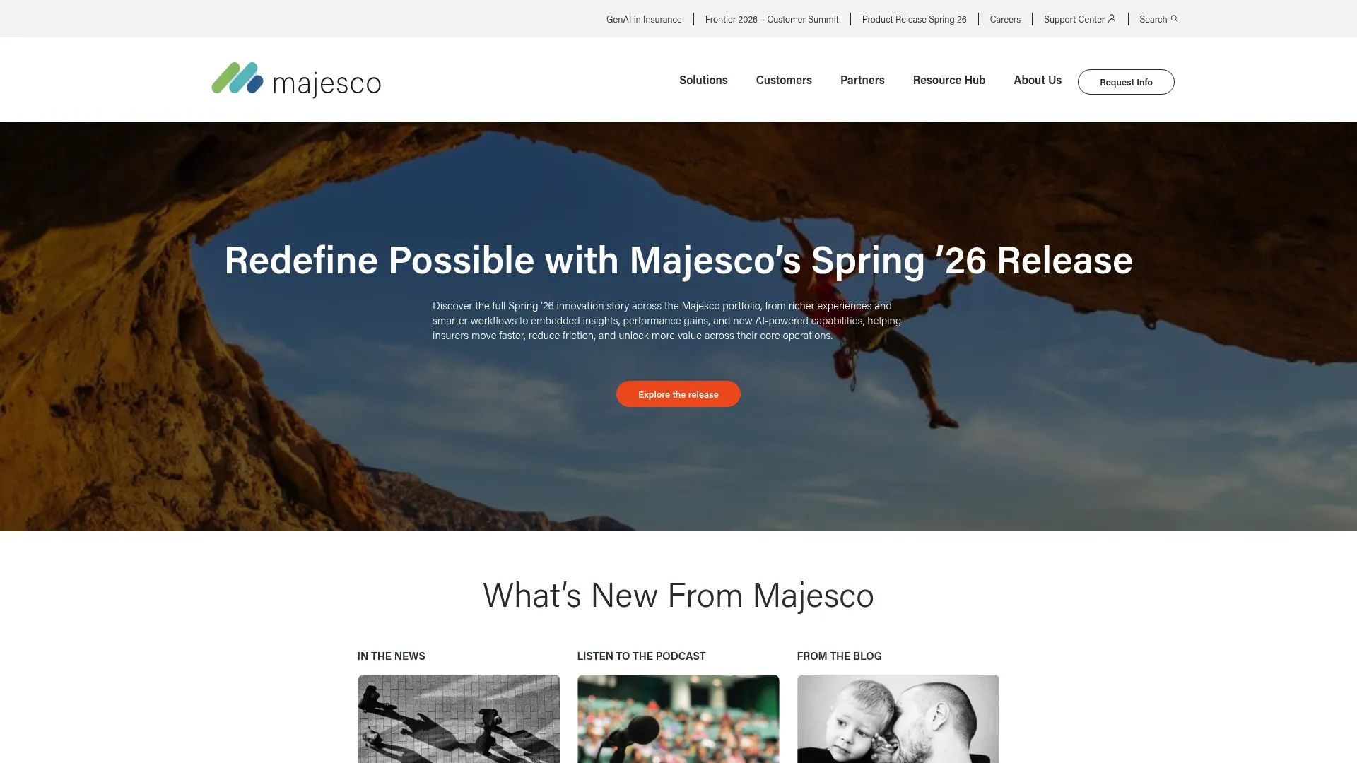Majesco insurance software platform homepage