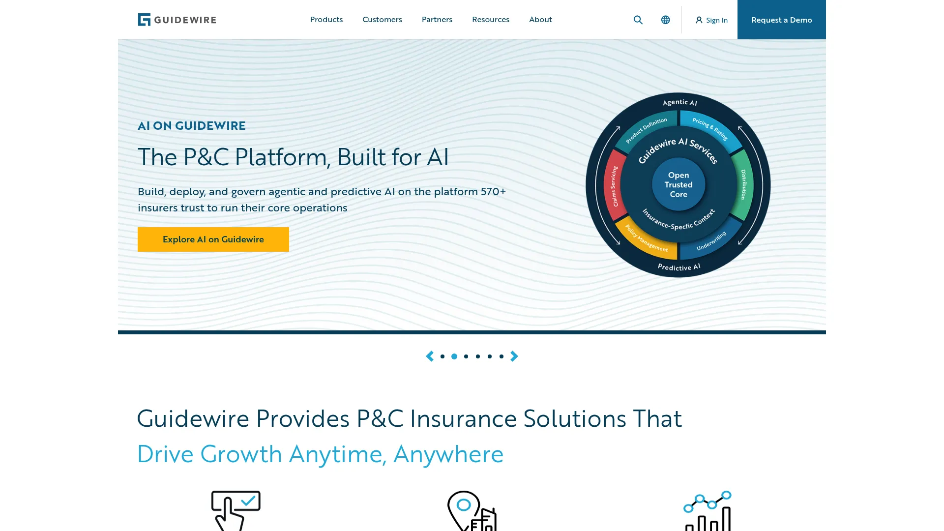 Guidewire insurance software platform homepage