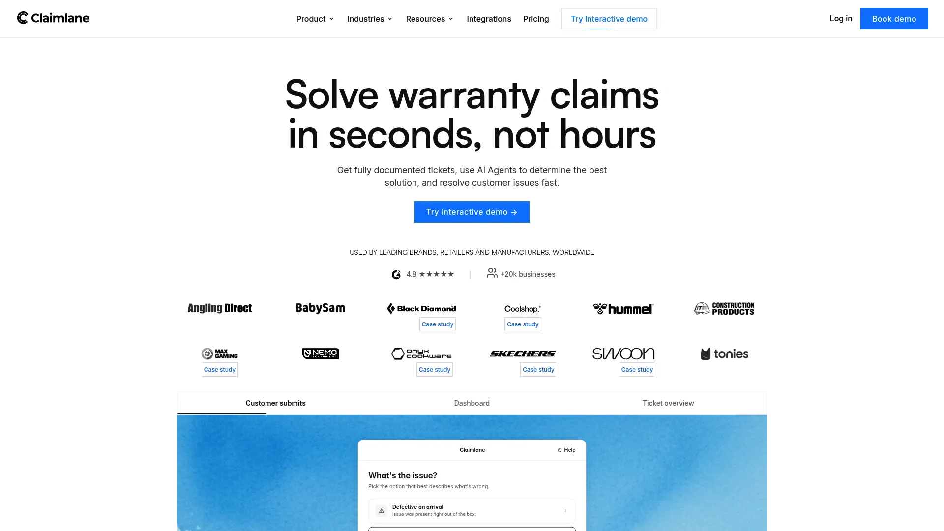 Claimlane post-purchase claims platform