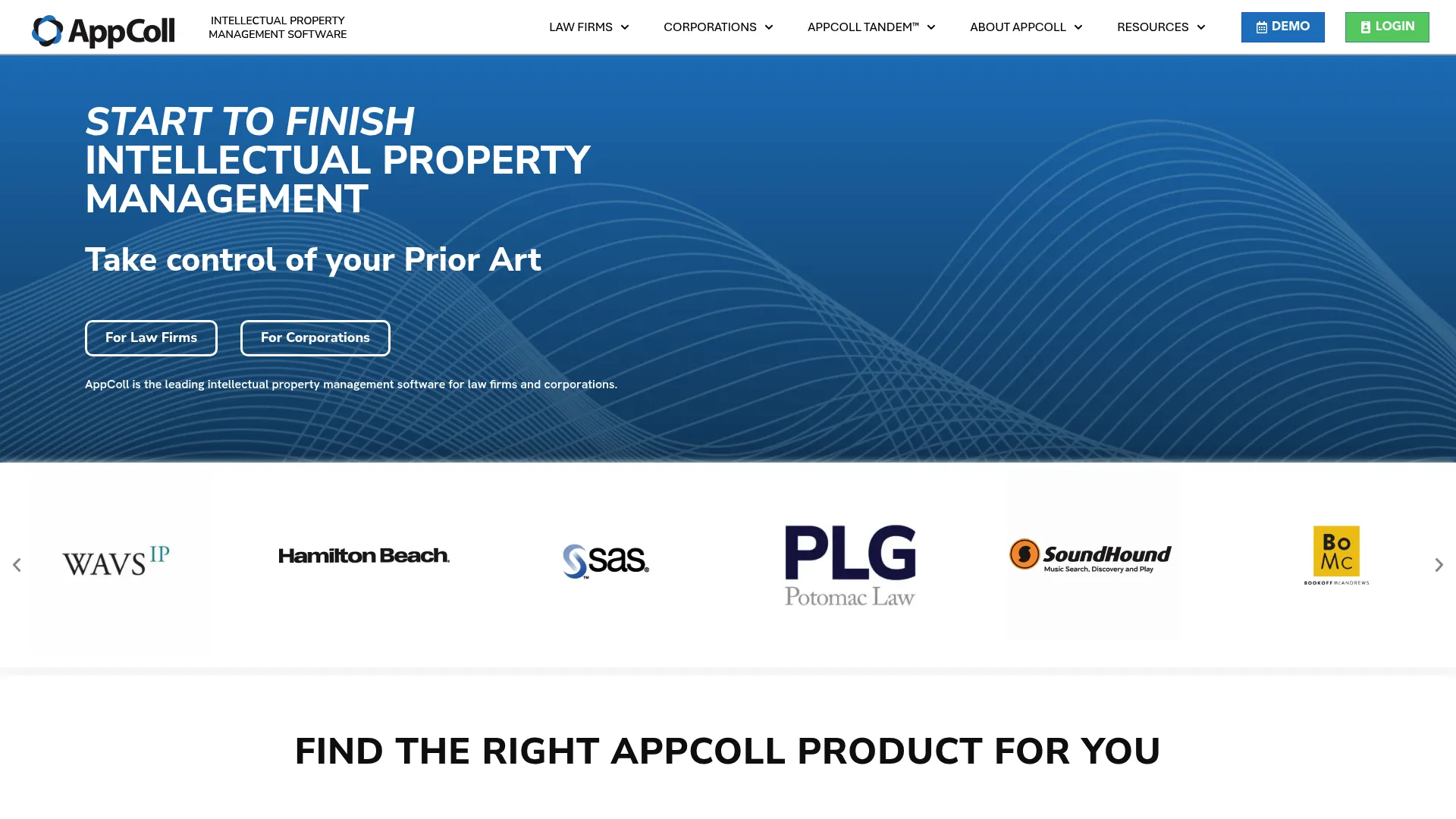 AppColl patent management software interface
