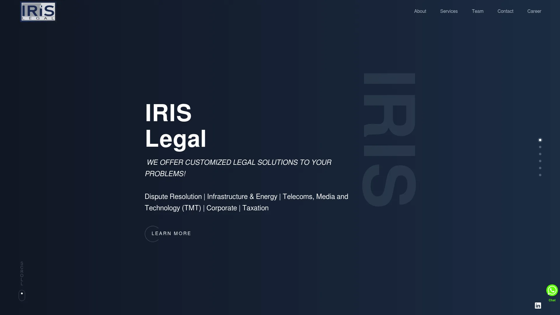 IRIS legal management interface