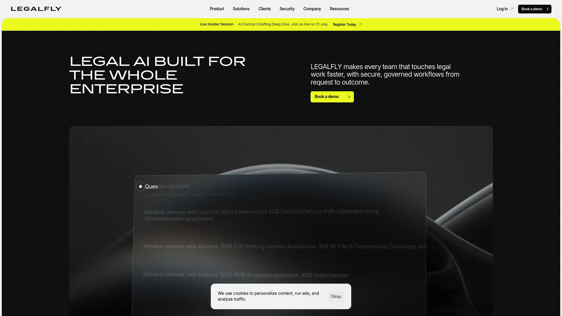 LEGALFLY enterprise legal AI platform homepage