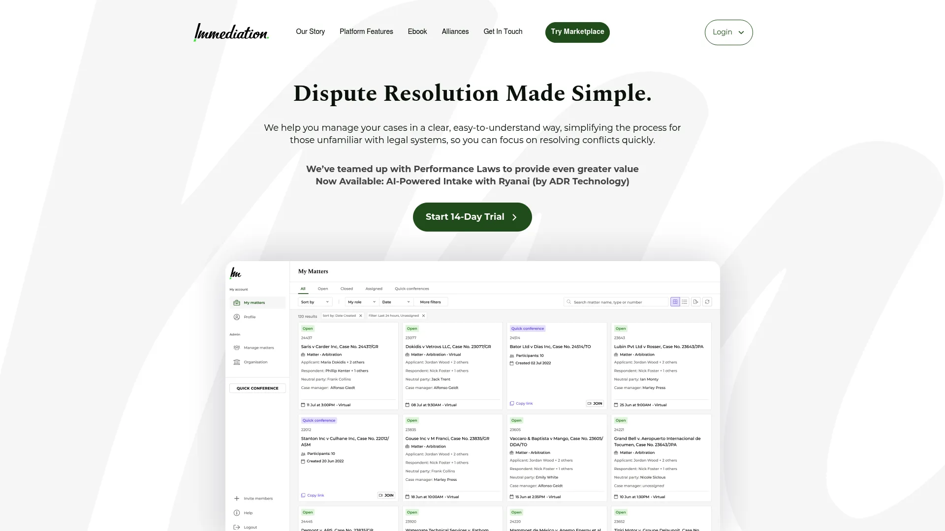 Immediation virtual mediation software