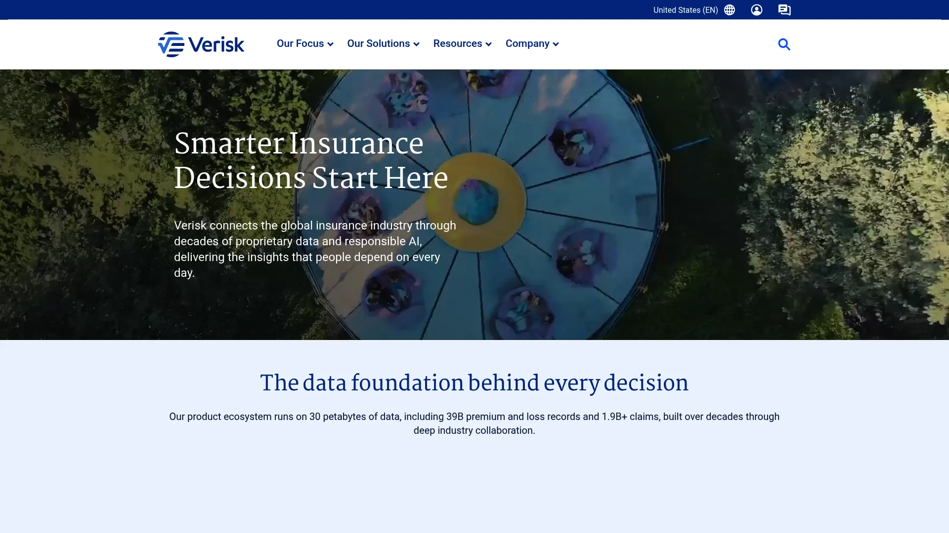 Verisk website homepage
