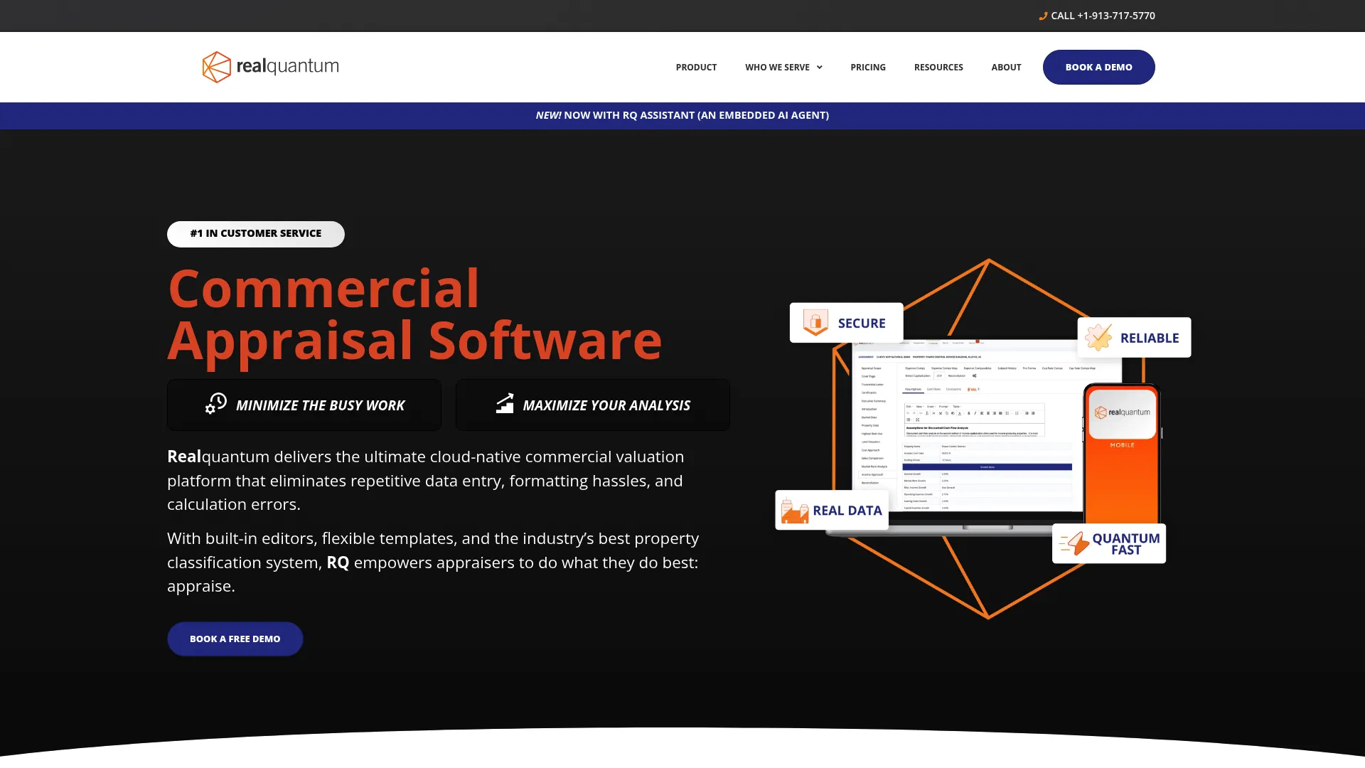 Realquantum commercial appraisal software homepage