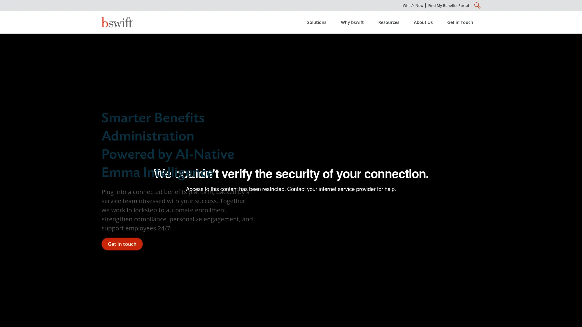 bswift benefits administration platform homepage