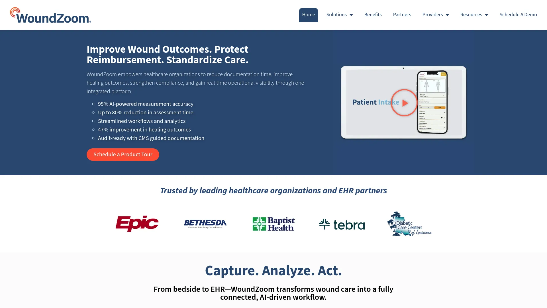 WoundZoom AI wound documentation software homepage