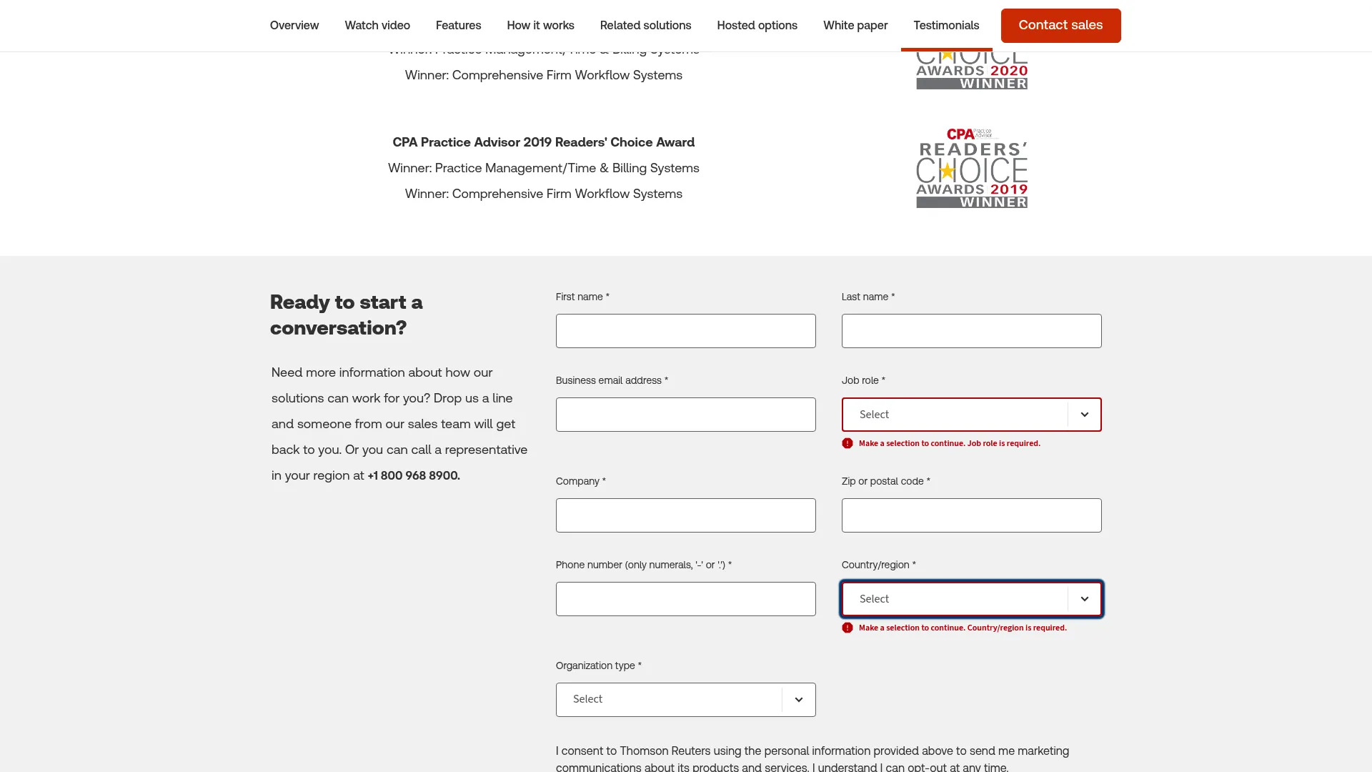 Thomson Reuters Practice CS product page