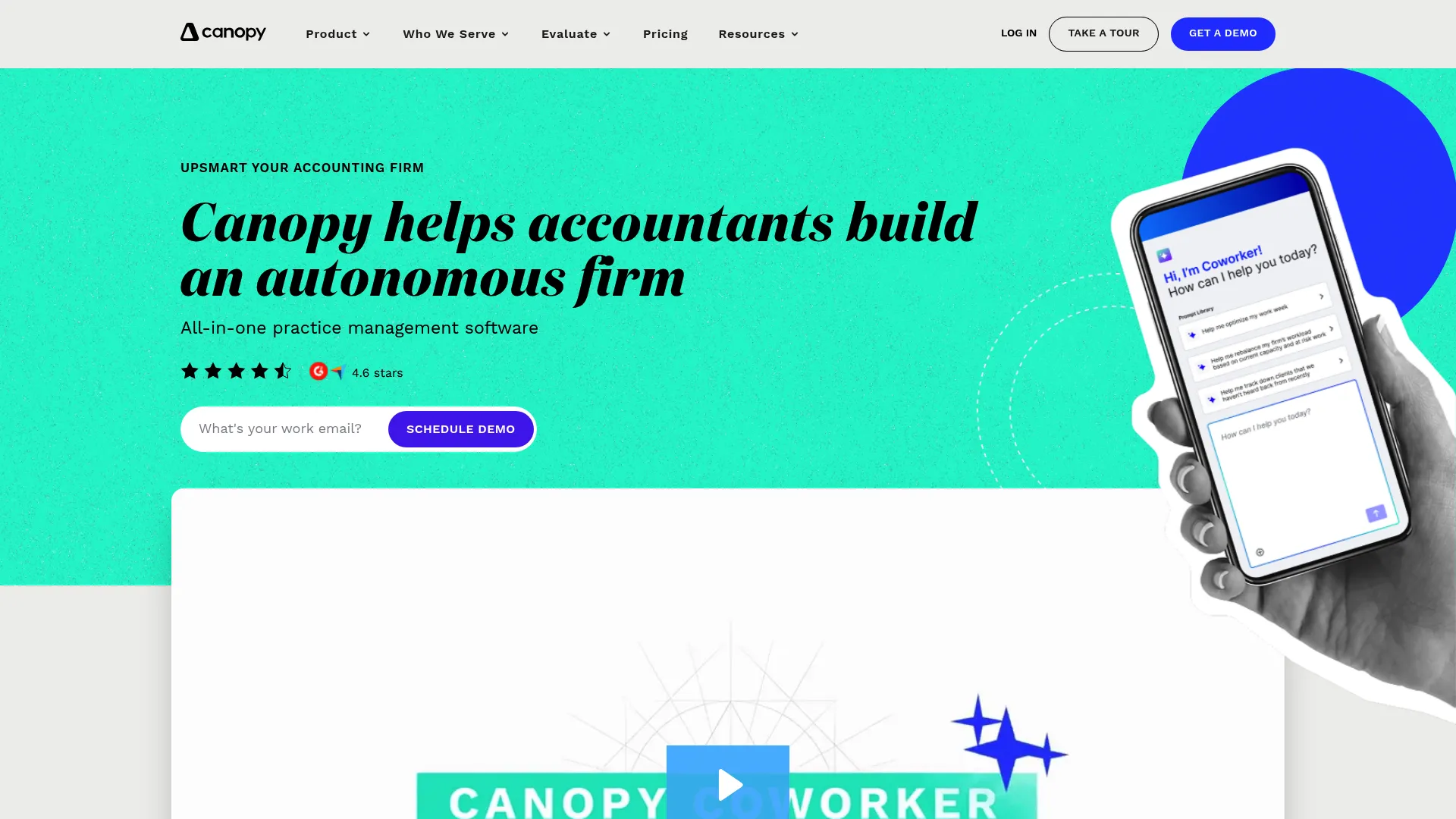 Canopy accounting practice management software homepage