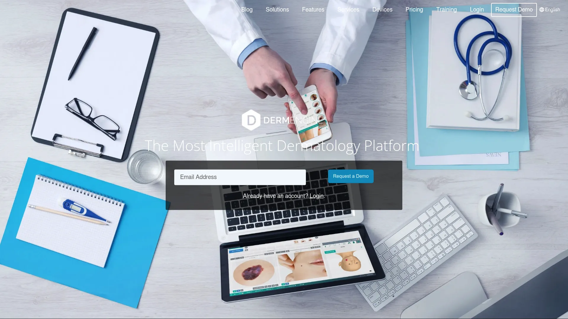 DermEngine dermatology imaging software homepage