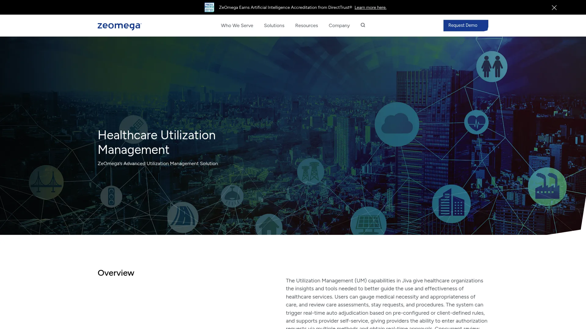 Jiva utilization management platform homepage