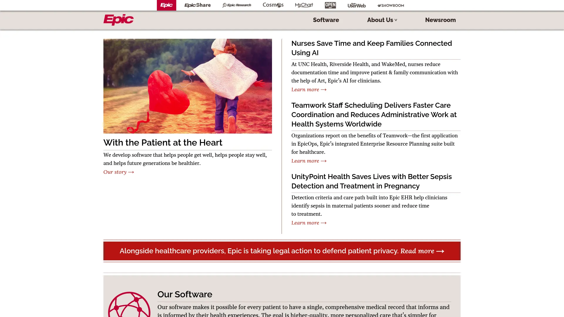 Epic homepage