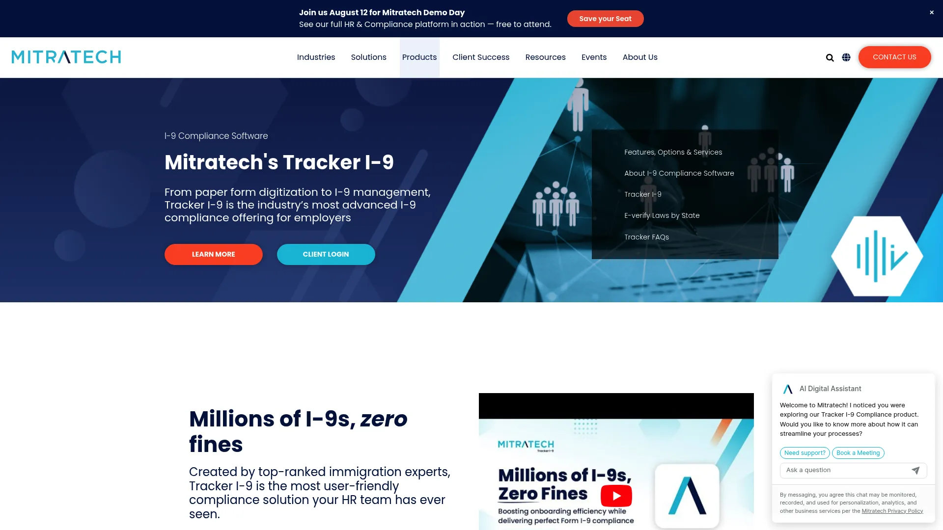 ImmigrationTracker I-9 compliance software homepage