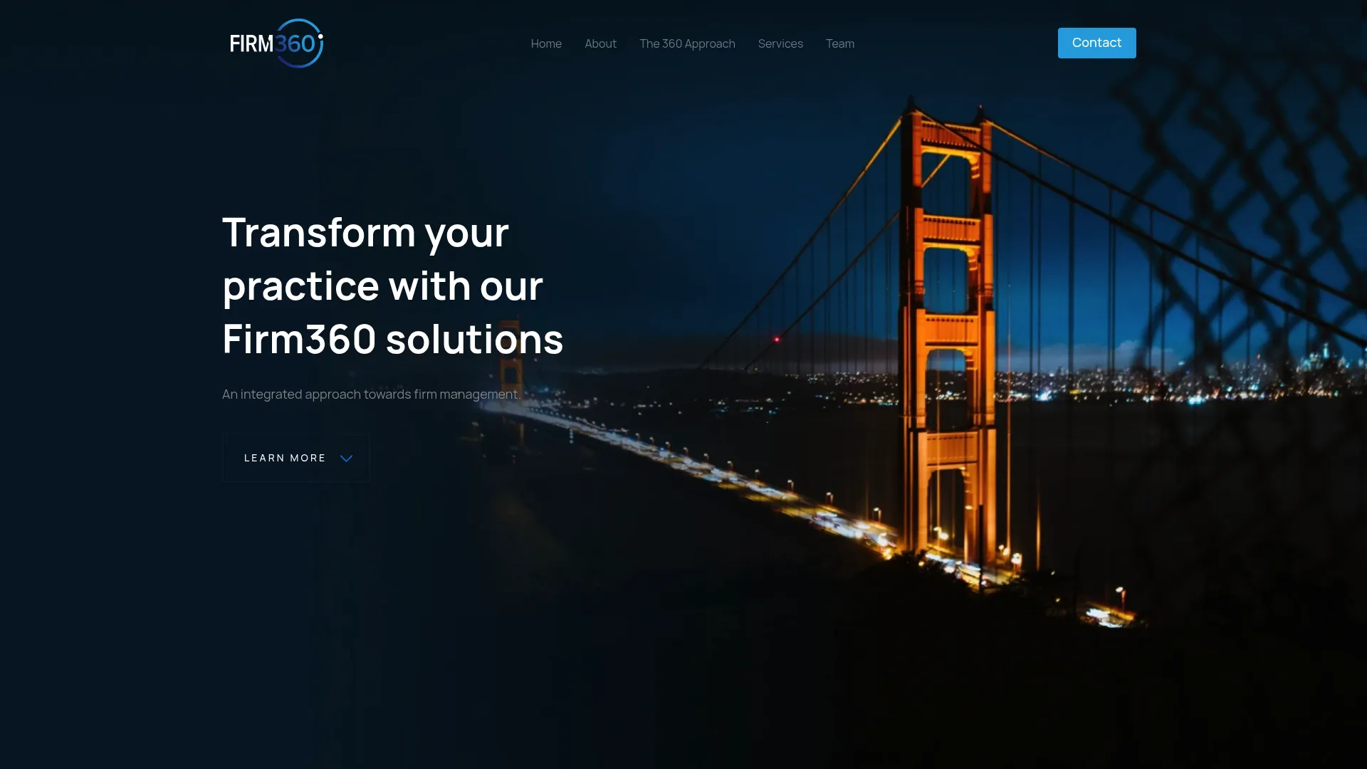 Firm360 practice management platform homepage