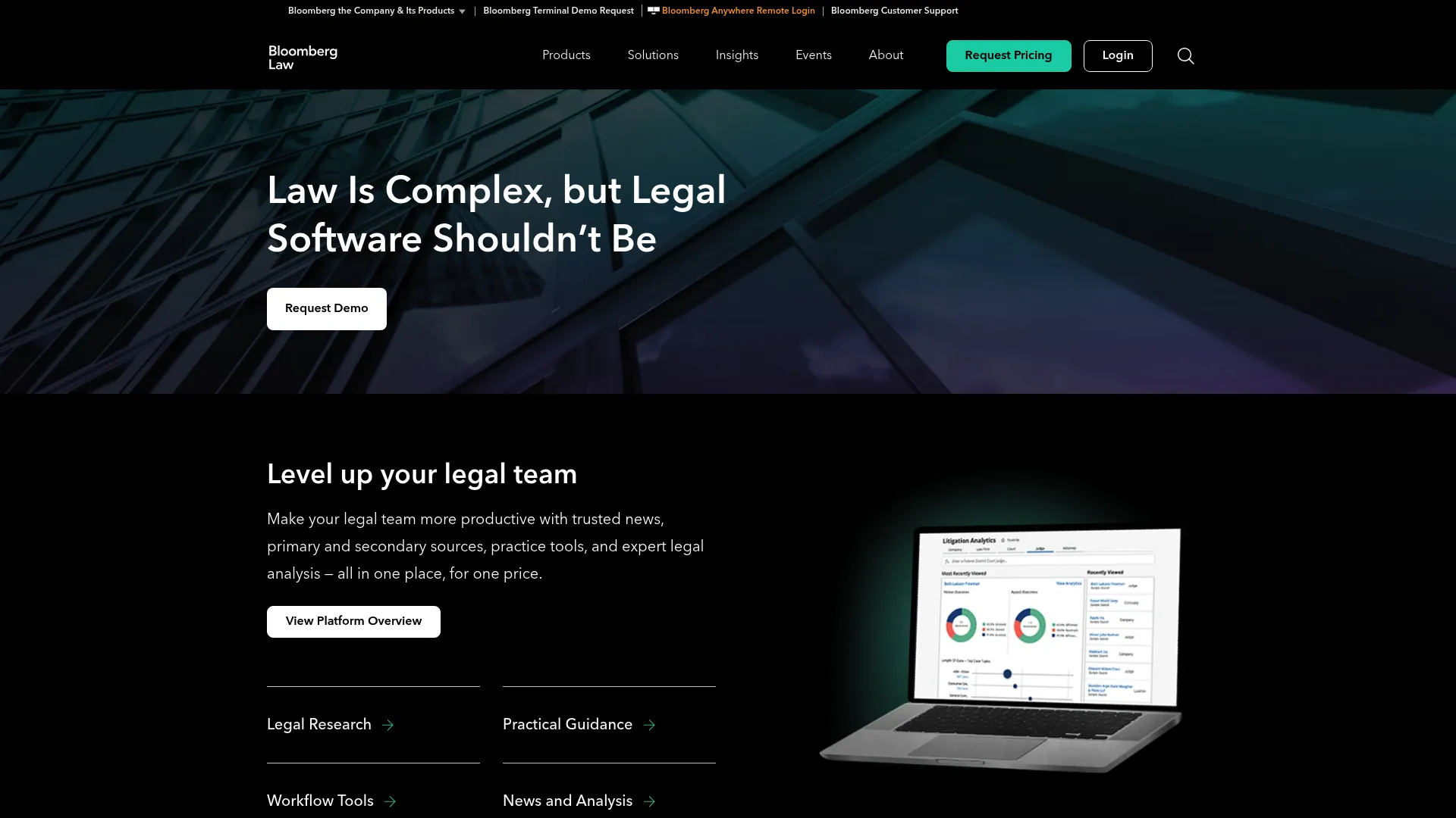 Bloomberg Law research and workflow platform
