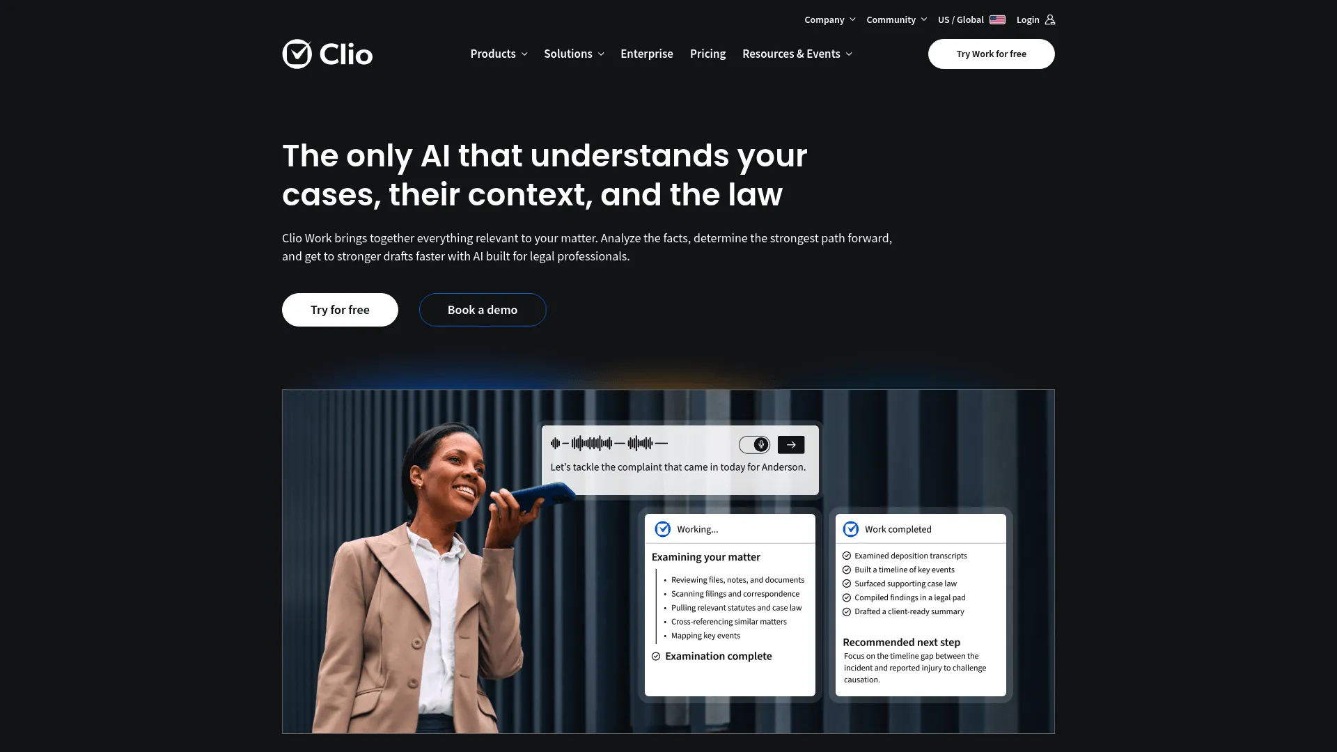 Clio Work legal AI research