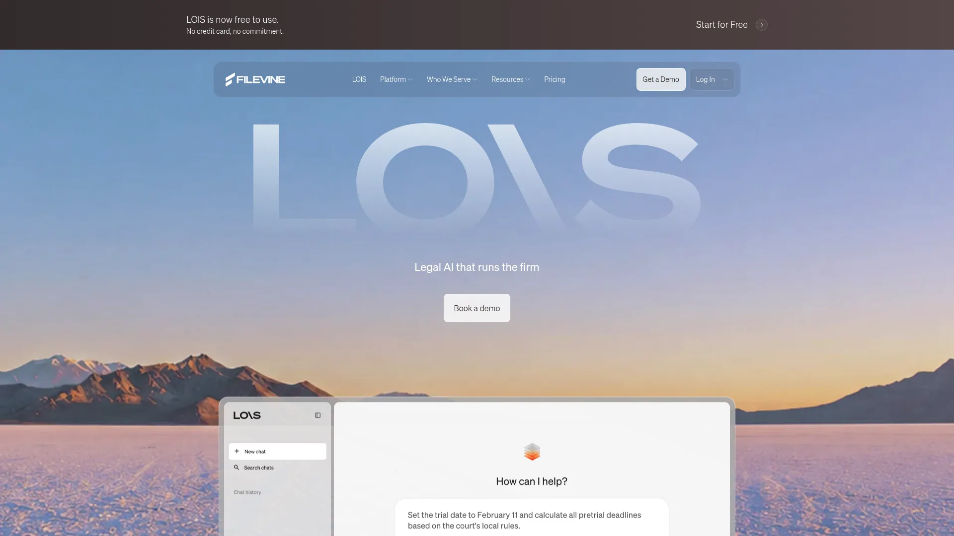 Filevine legal operating and case management platform homepage