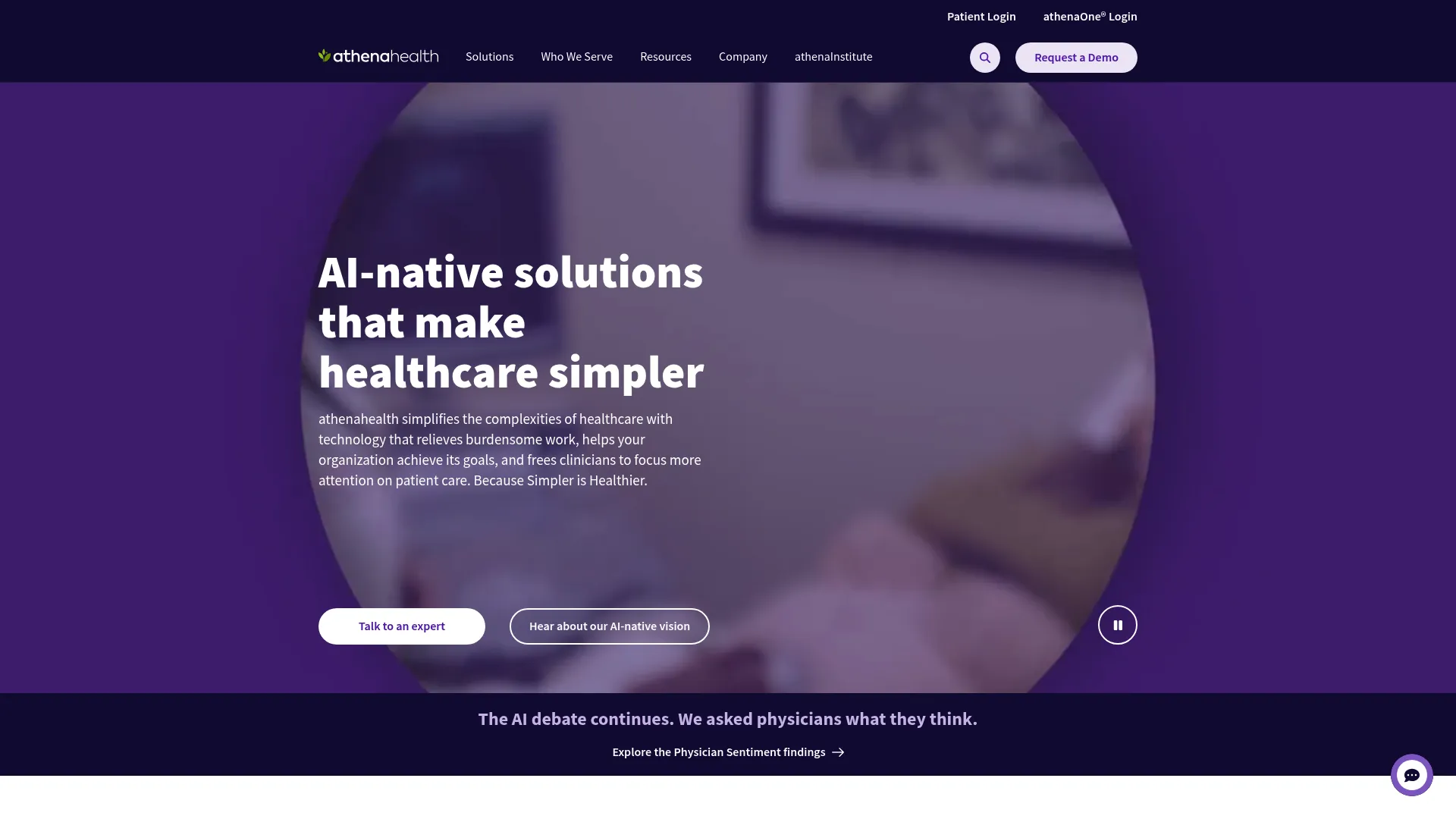 athenahealth healthcare software homepage